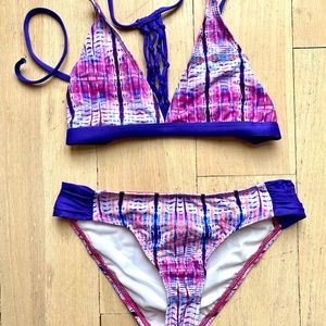 Ella Moss patterned purple bikini Youth Size 14